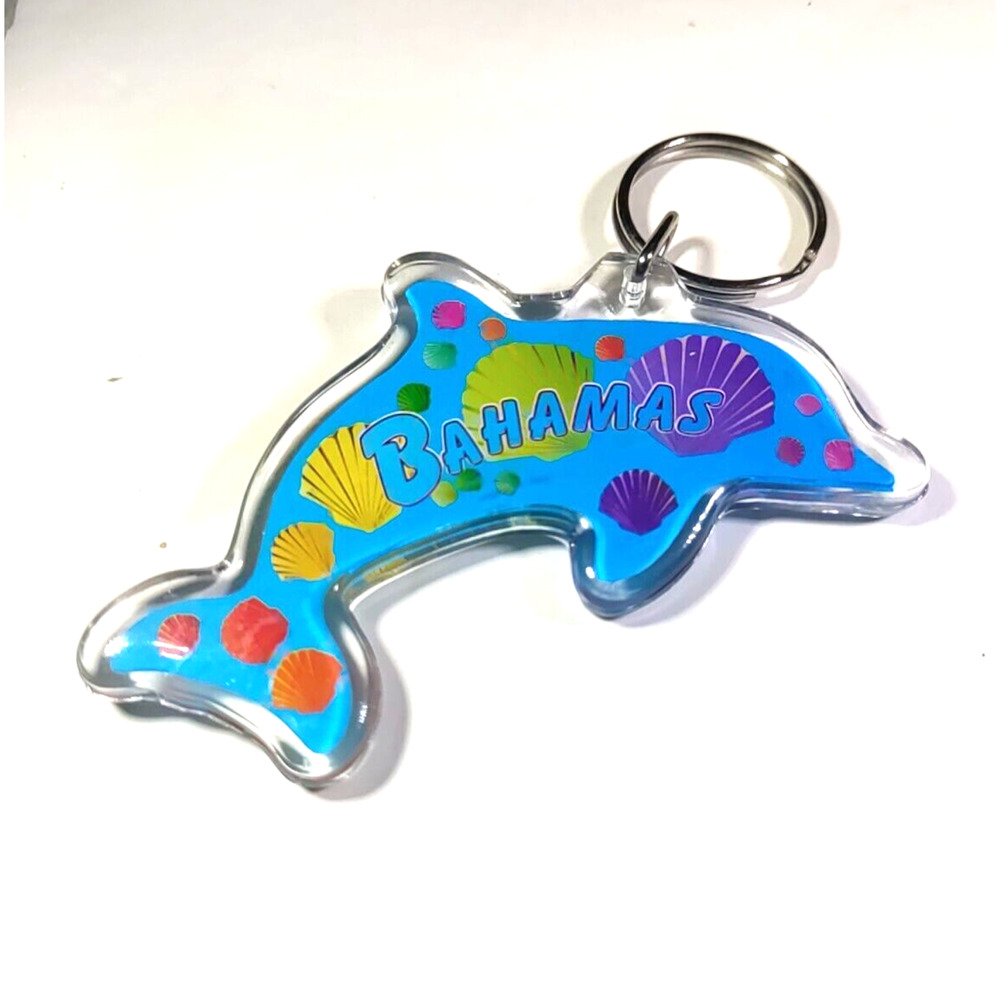 Bahamas Dolphin Blue Acrylic Keychain